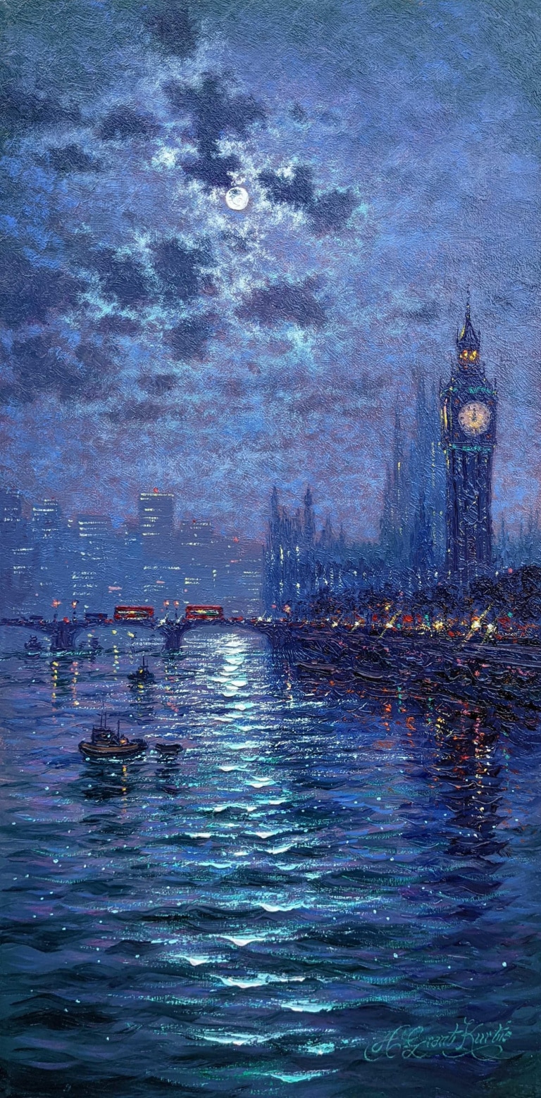 Reflections of Westminster (Night Commission) by Andrew Grant Kurtis