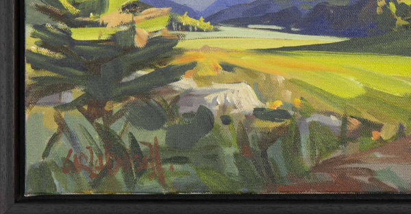 Elk’s Playground by Carla Bosch, original painting, detail