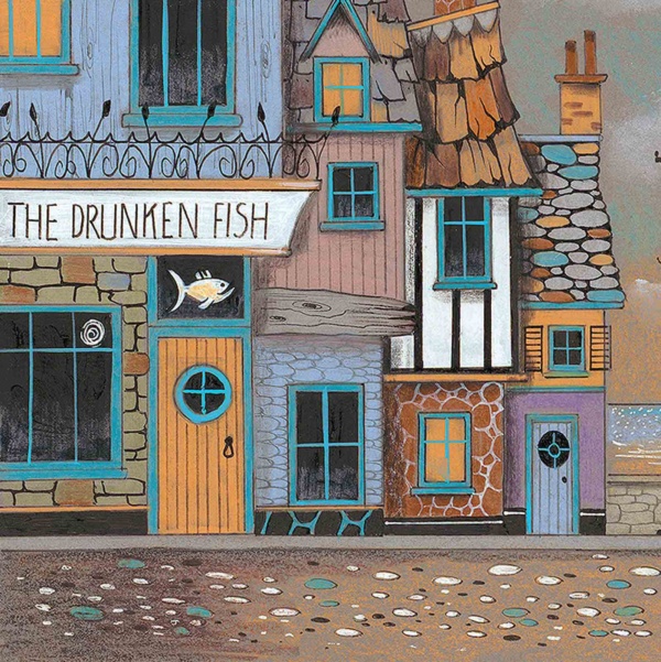 The Drunken Fish by Gary Walton, limited edition print, detail