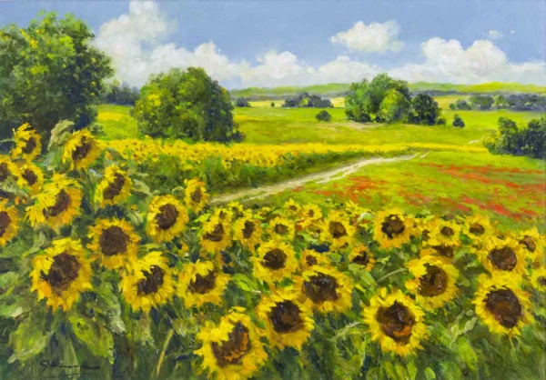 Sunflower Season by Gerhard Nesvadba, original painting
