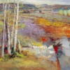 Silver Birch Landscape by Mario Malfer, original painting