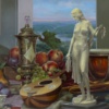 Hilltop Manor by Gyula Boros, original painting