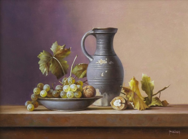 Grapes & Walnuts by Zoltan Preiner, original painting