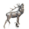 stag roaring bronze sculpture by michael simpson