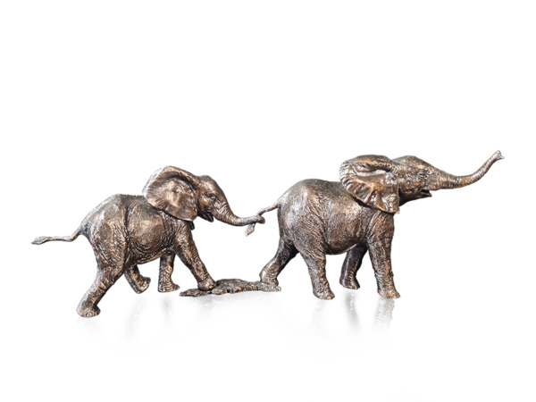 follow the leader elephant bronze sculpture by dean kendrick