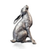 medium hare moongazing bronze sculpture by michael simpson