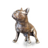 small french bull dog sitting bronze sculpture by michael simpson