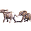 Miniature Bronze Elephant Pair sculpture by butler & peach