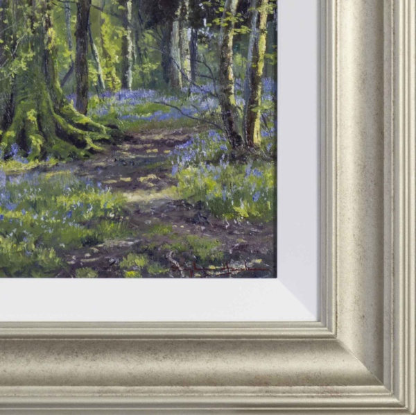 Bluebell Walk by Stephen Hawkins, original painting, detail