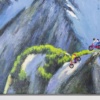 Alpine Ride by Antonio Navarro (Casimiro), original painting, detail