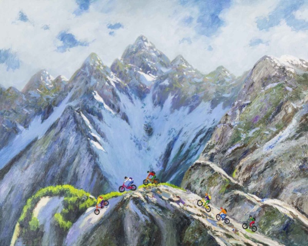 Alpine Ride by Antonio Navarro (Casimiro), original painting