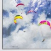 Paragliding by Antonio Navarro (Casimiro), original painting, detail