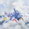 Paragliding by Antonio Navarro (Casimiro), original painting