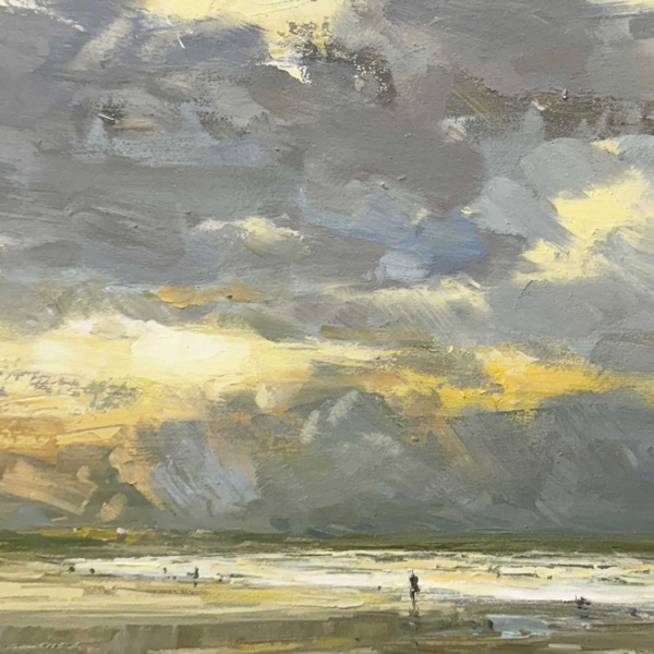 Golden Interlude by Harry Brioche, original painting, detail
