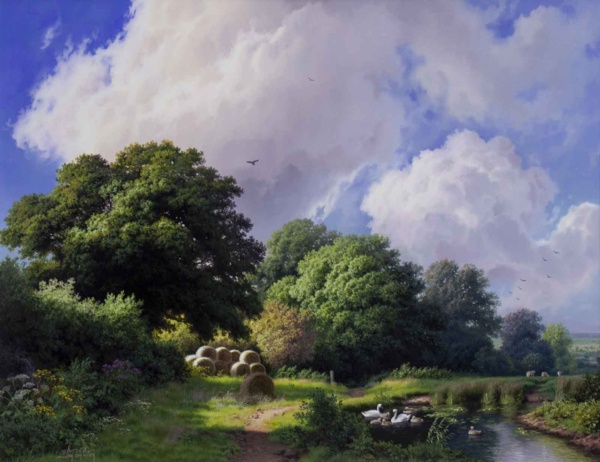 Summers Day By The Pond by Daniel Van der Putten, original painting