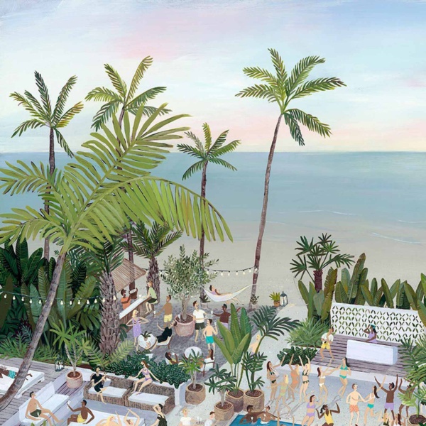 Beach Club by Jenni Murphy, limited edition print, detail