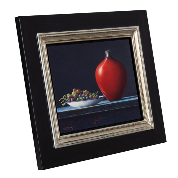Grapes With Red Pot Still Life by Lion Feijen, original painting