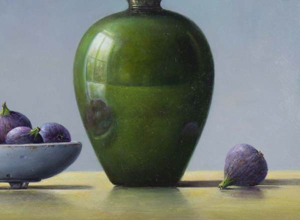 Figs With Green Pot Still Life by Lion Feijen, original painting
