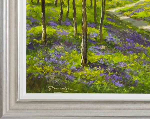 Bluebell Woodland Walk by Gerhard Nesvadba, original painting, detail