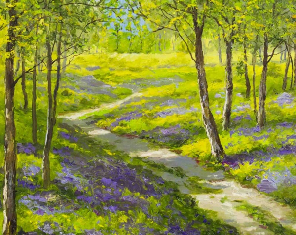 Bluebell Woodland Walk by Gerhard Nesvadba, original painting