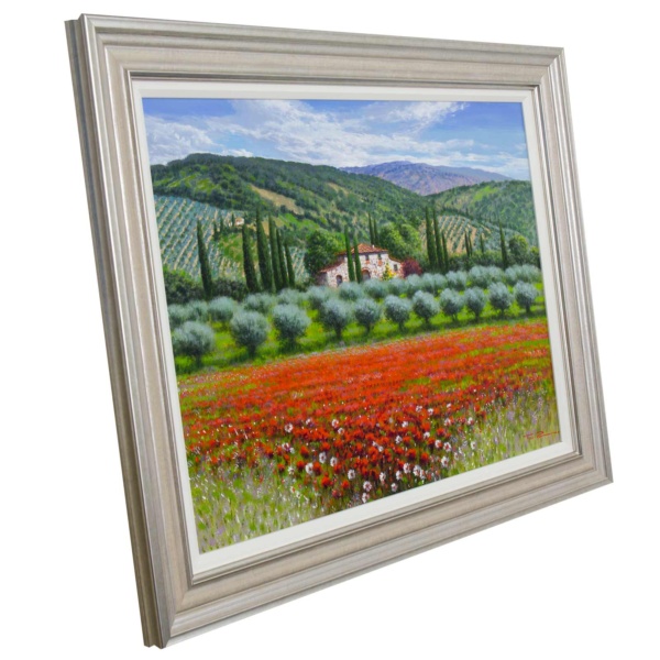 May Poppy Fields, Tuscany by Raffaele Fiore, original painting