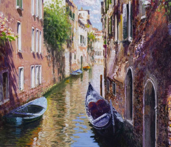 Summer’s Afternoon, Venice by Raffaele Fiore, original painting