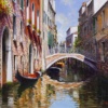 Leisurely Afternoon, Venice by Raffaele Fiore, original painting
