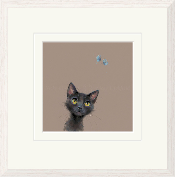 Butterflies, Black Cat by Nicky Litchfield, limited edition print