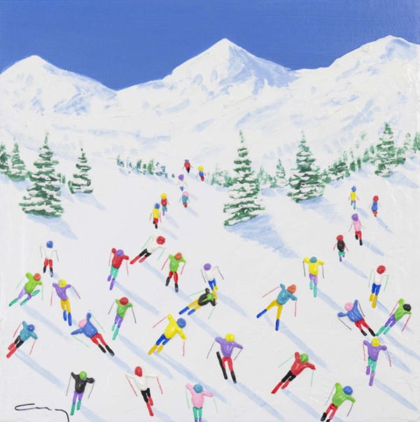Ski Season by Antonio Navarro (Casimiro), original painting