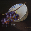 Grapes In Porcelain Bowl by Ronald Berger, original painting