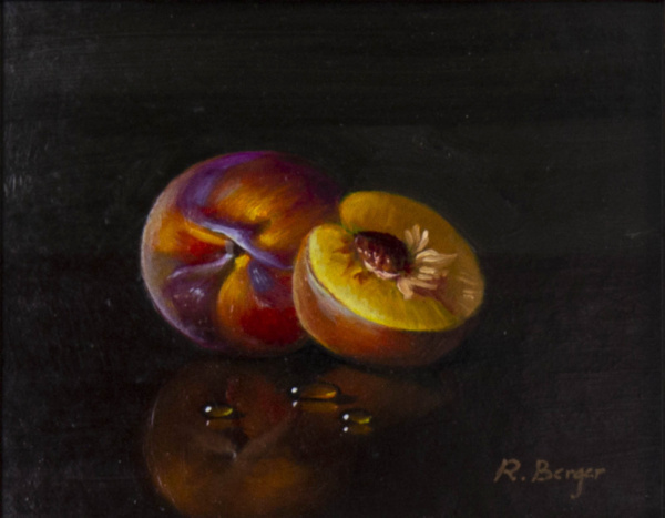 Pair Of Nectarines by Ronald Berger, original painting