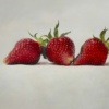 Three Strawberries by Kiss Csaba, original painting