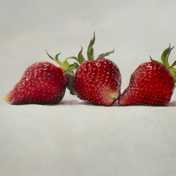 Three Strawberries by Kiss Csaba, original painting