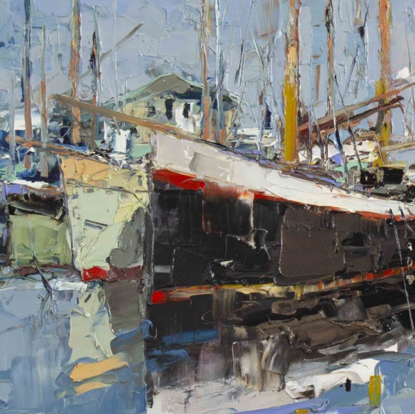 At The Marina by Frank Getty, original painting