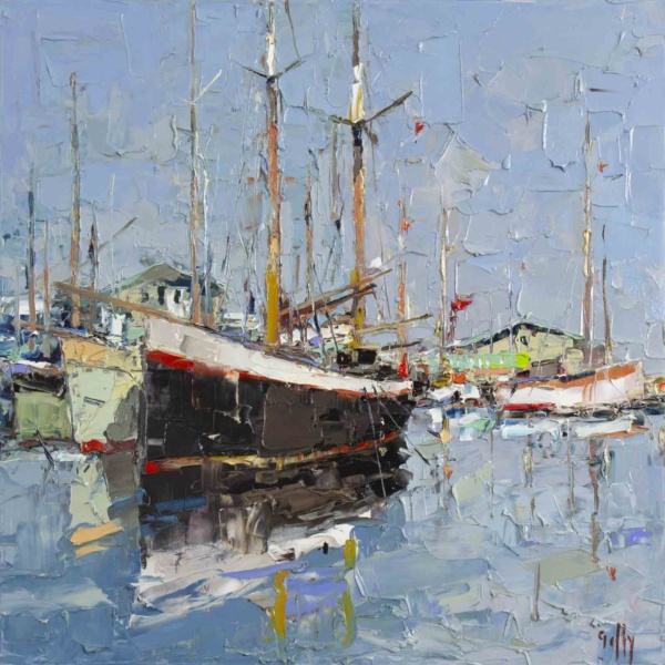 At The Marina by Frank Getty, original painting