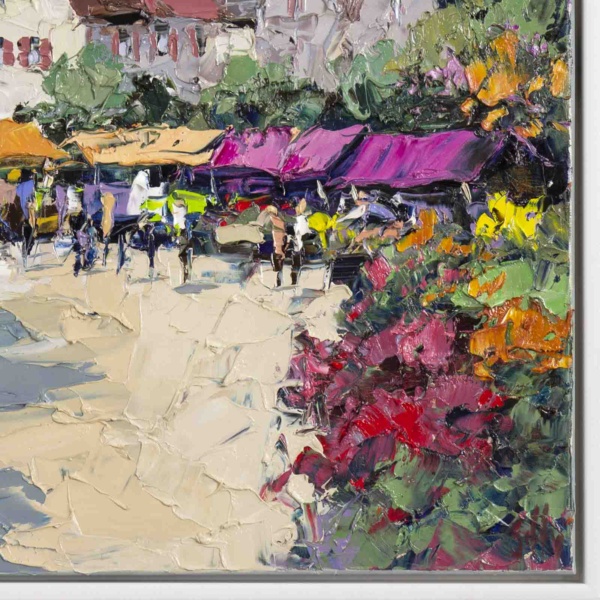 Flower Market by Frank Getty, original painting, detail