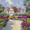 Flower Market by Frank Getty, original painting