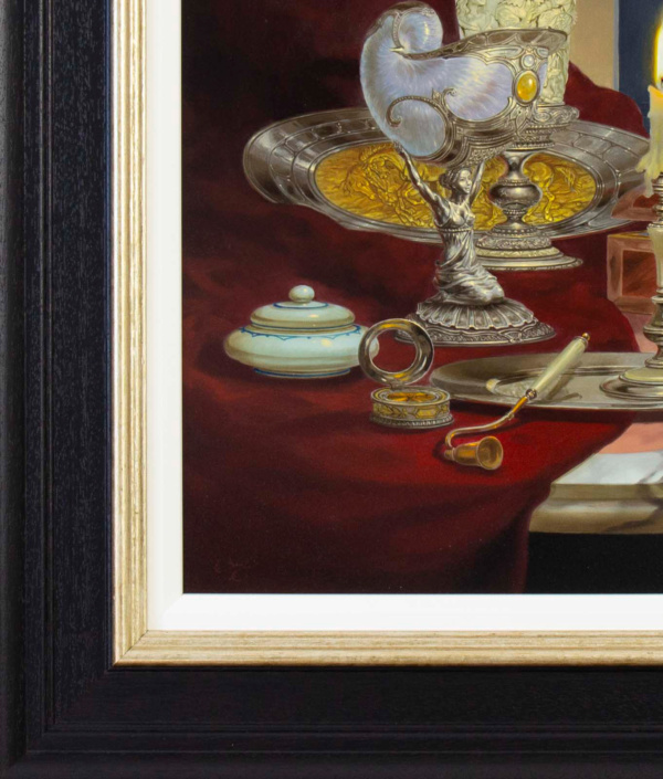 Exquisite Treasures by Gyula Boros, original painting, detail