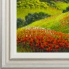 Poppy Fields & Cypresses by Raffaele Fiore, original painting, detail