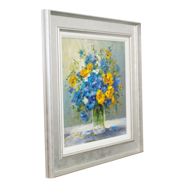 Blue & Yellow Bouquet by Gerhard Nesvadba, original painting
