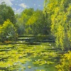 Willows & Waterlilies by Gerhard Nesvadba, original painting