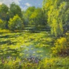 Willows & Waterlilies by Gerhard Nesvadba, original painting