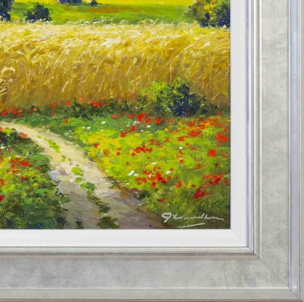 Summer Hayfields, Sussex by Gerhard Nesvadba, original painting, detail