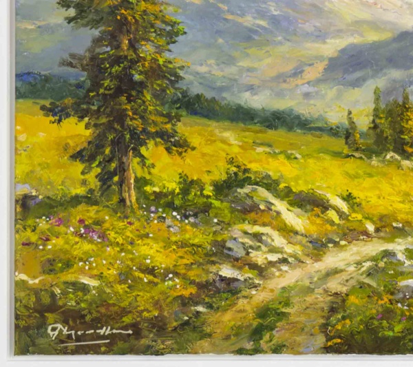 Grindelwald, Switzerland by Gerhard Nesvadba, original painting, detail