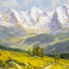 Grindelwald, Switzerland by Gerhard Nesvadba, original painting