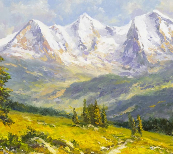 Grindelwald, Switzerland by Gerhard Nesvadba, original painting