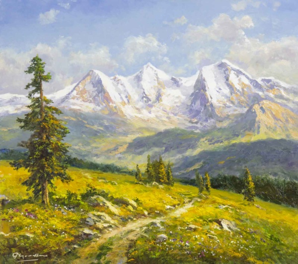 Grindelwald, Switzerland by Gerhard Nesvadba, original painting