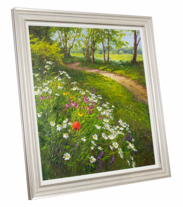 Walking Amongst Wild Flowers, Poppies & Daisies by Gerhard Nesvadba, original painting