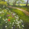 Walking Amongst Wild Flowers, Poppies & Daisies by Gerhard Nesvadba, original painting