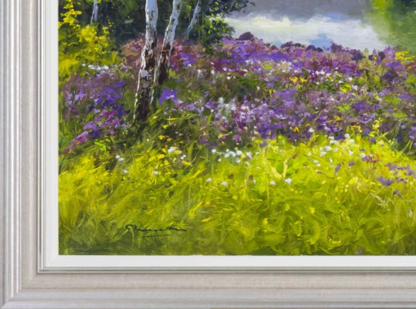 Finding Peace By The River Bank, Sussex by Gerhard Nesvadba, original painting, detail